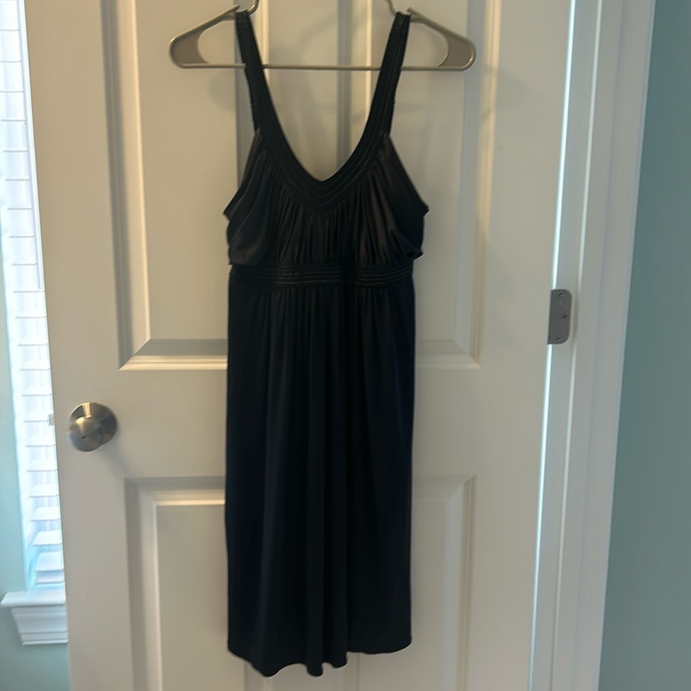 Women’s navy and gold cocktail dress